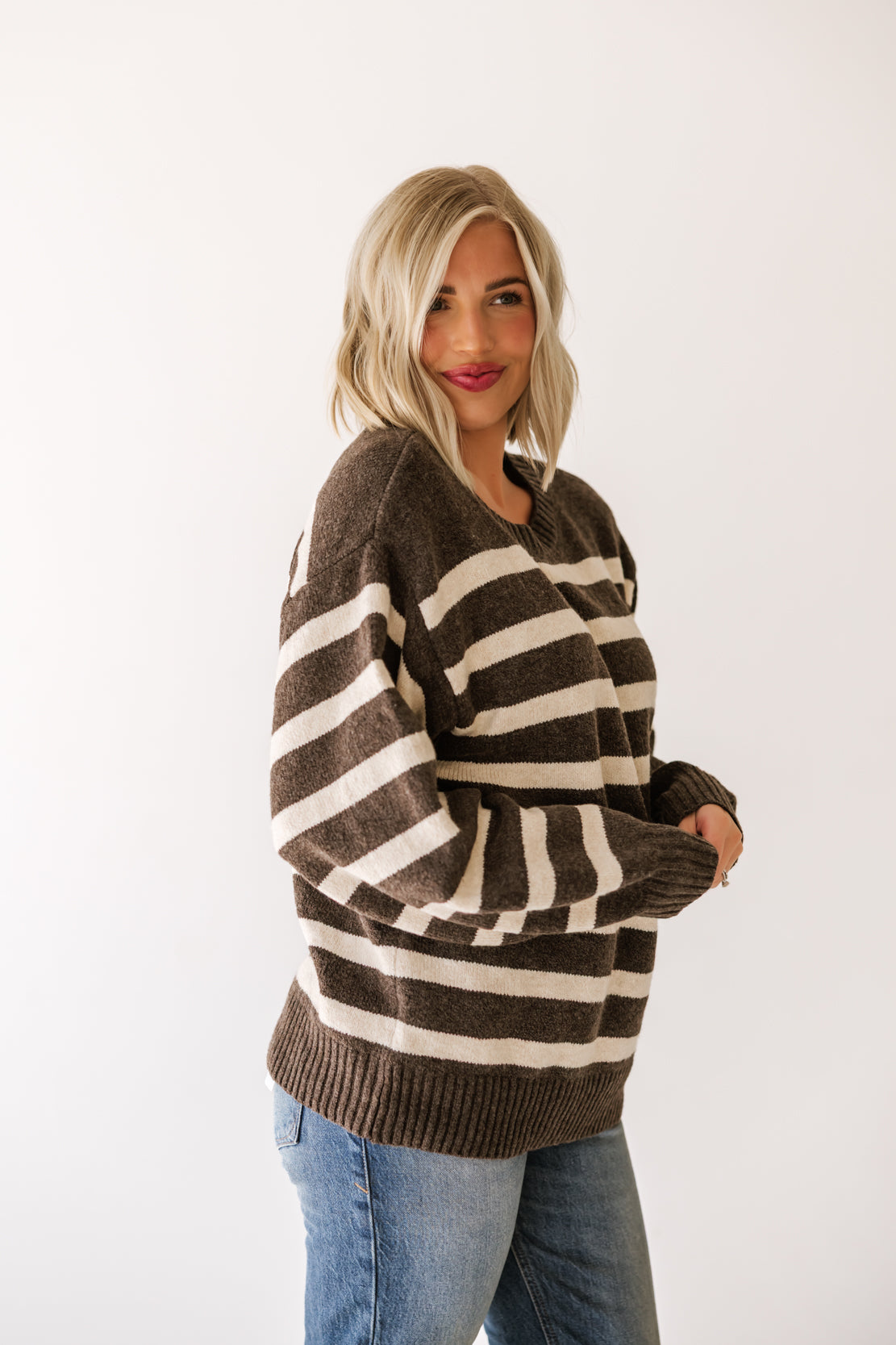 Davis Striped Sweater | Brownies Natural
