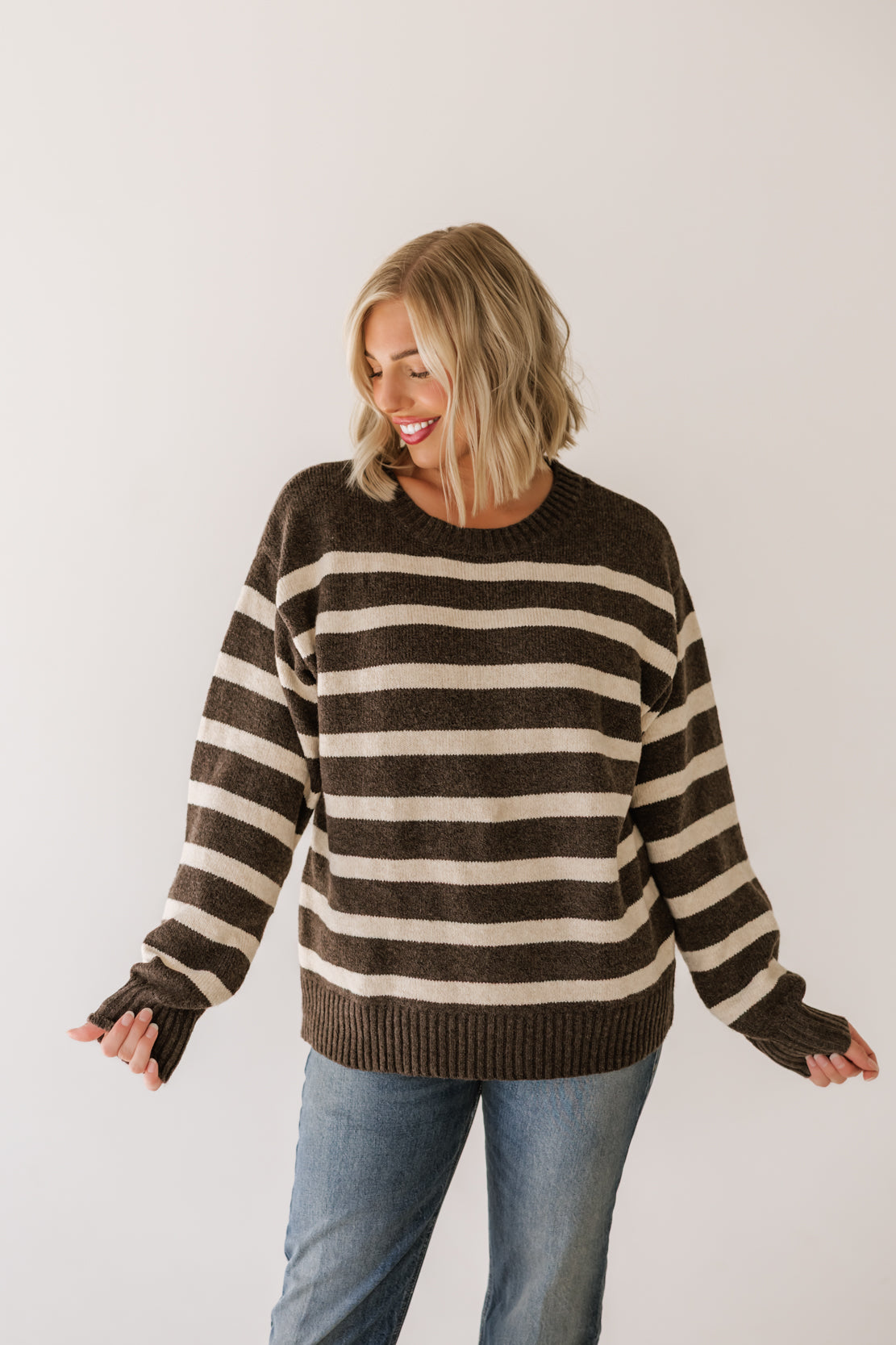 Davis Striped Sweater | Brownies Natural