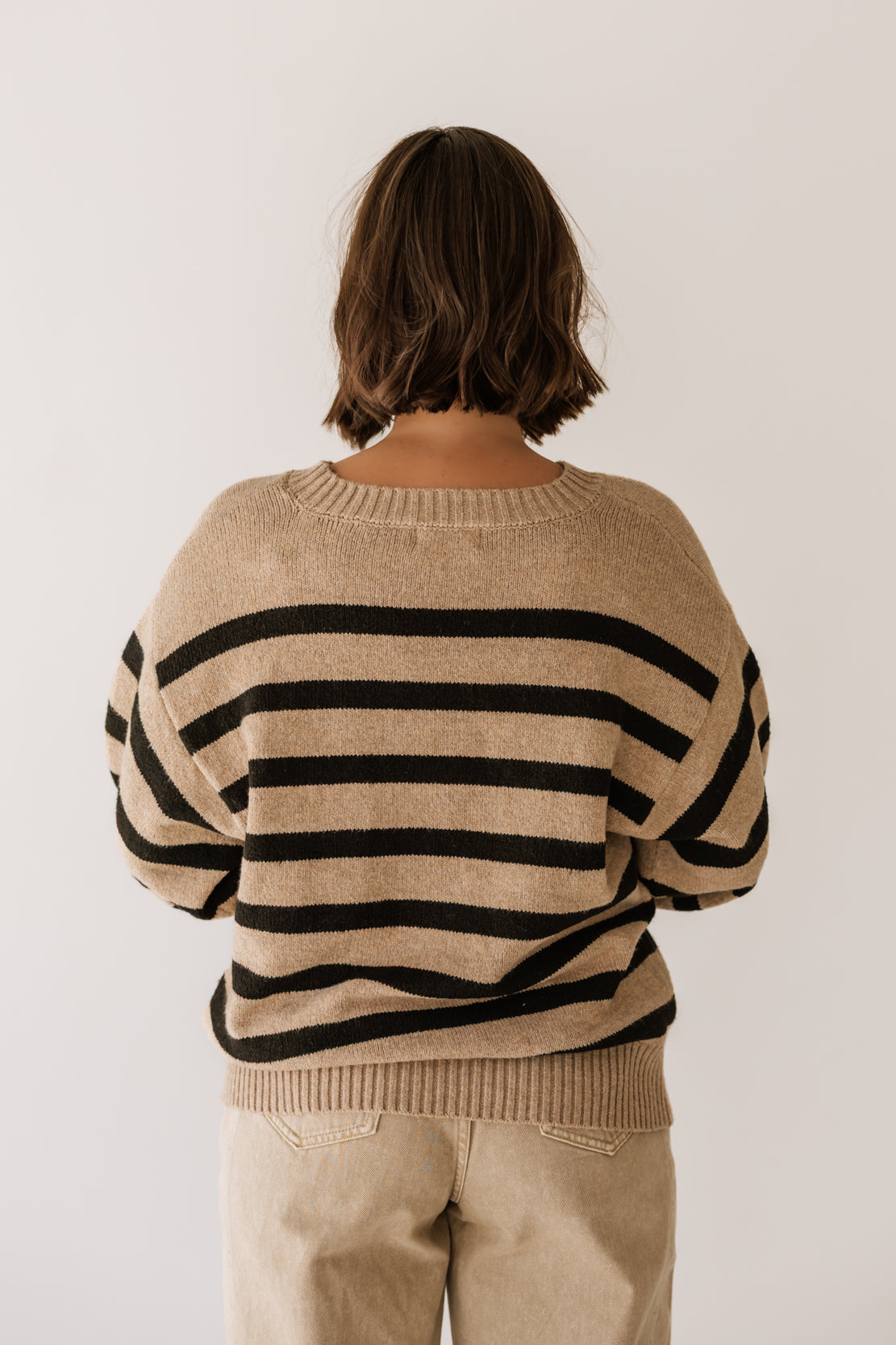 Davis Striped Sweater | Mocha