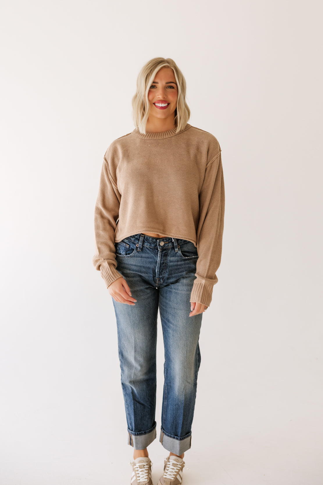 Maria Basic Sweater | Dark Taupe