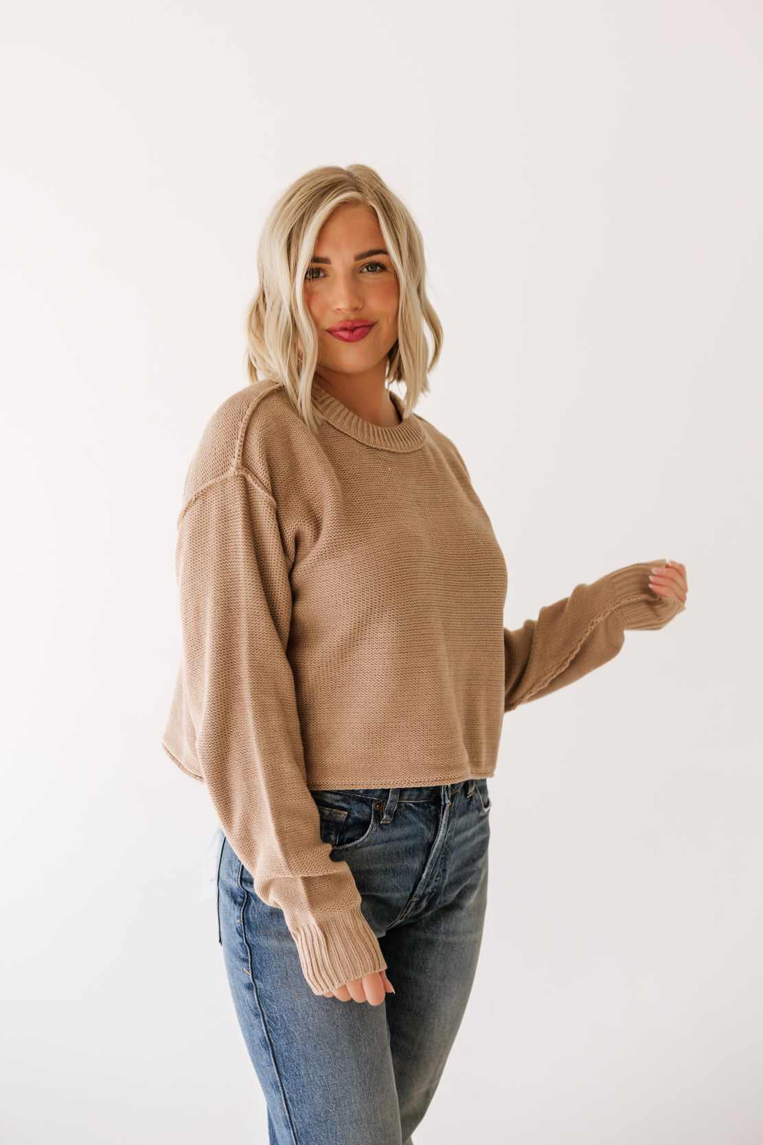 Maria Basic Sweater | Dark Taupe