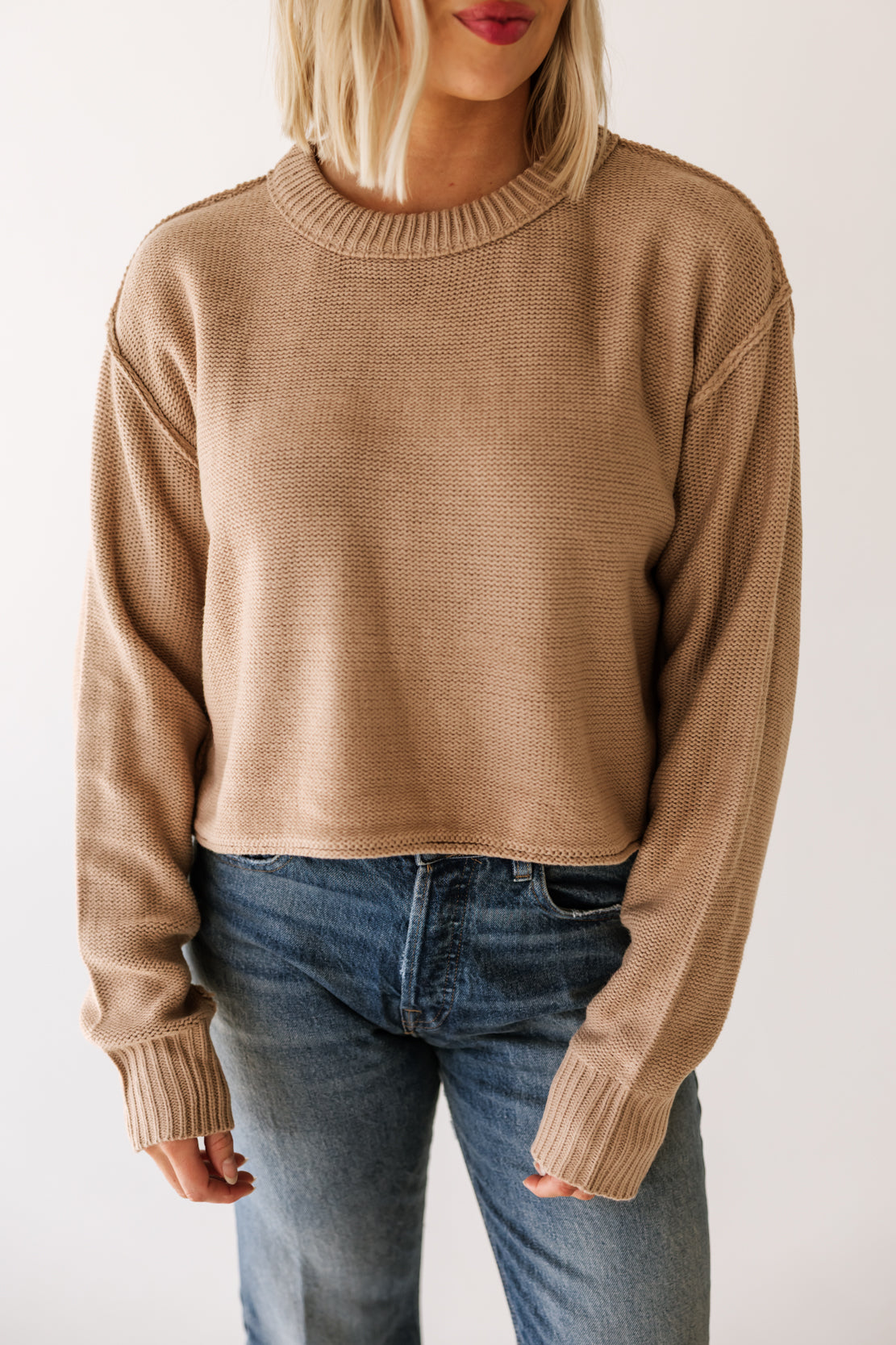 Maria Basic Sweater | Dark Taupe