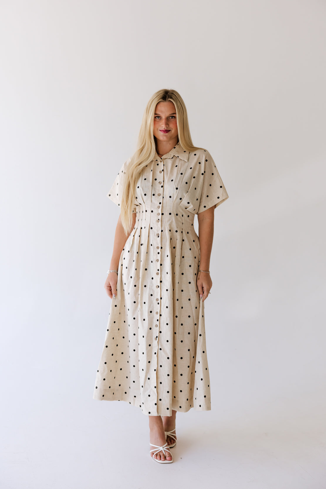 Brandy Polka Dot Maxi Dress | Oatmeal/Black