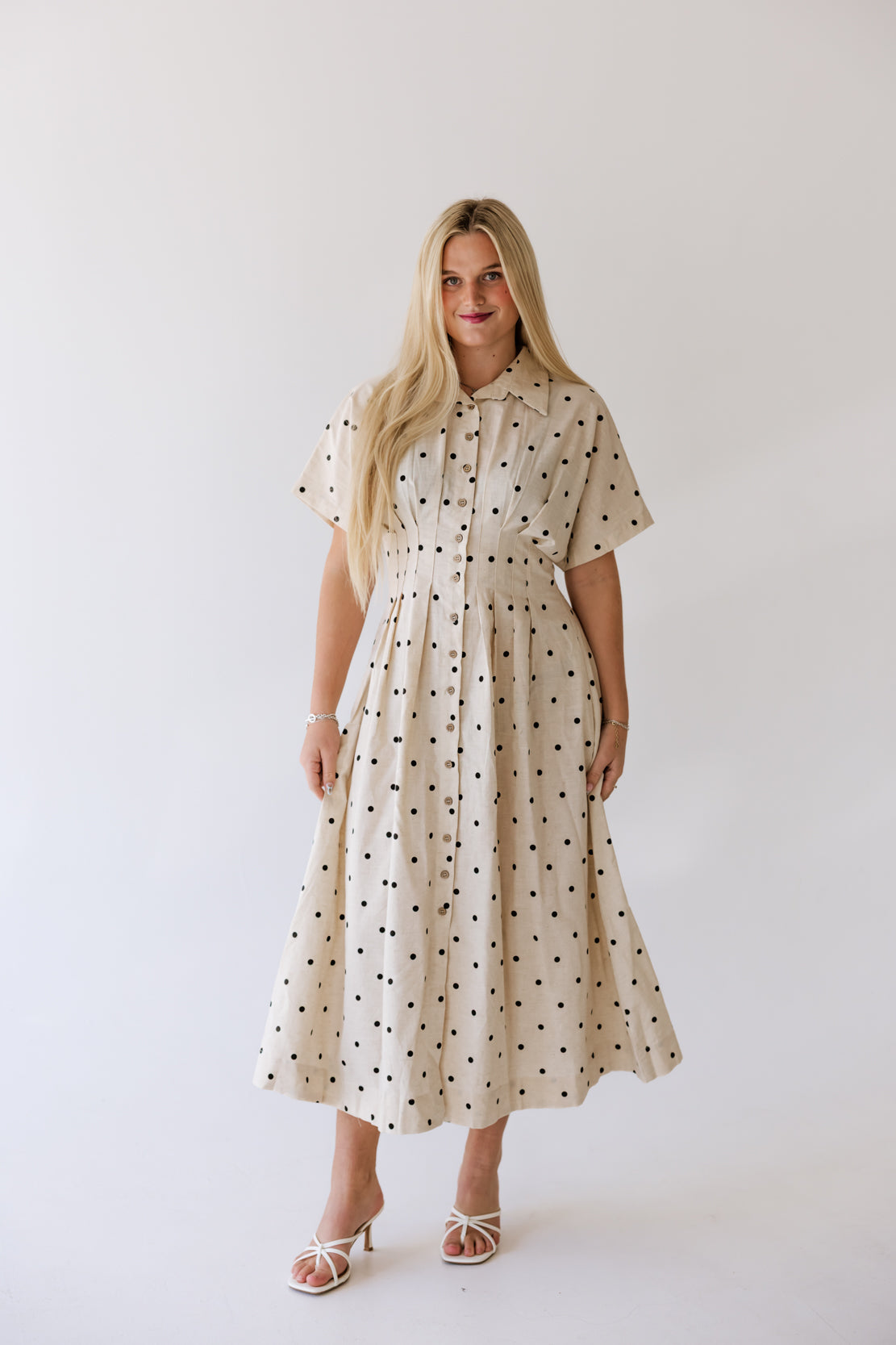 Brandy Polka Dot Maxi Dress | Oatmeal/Black