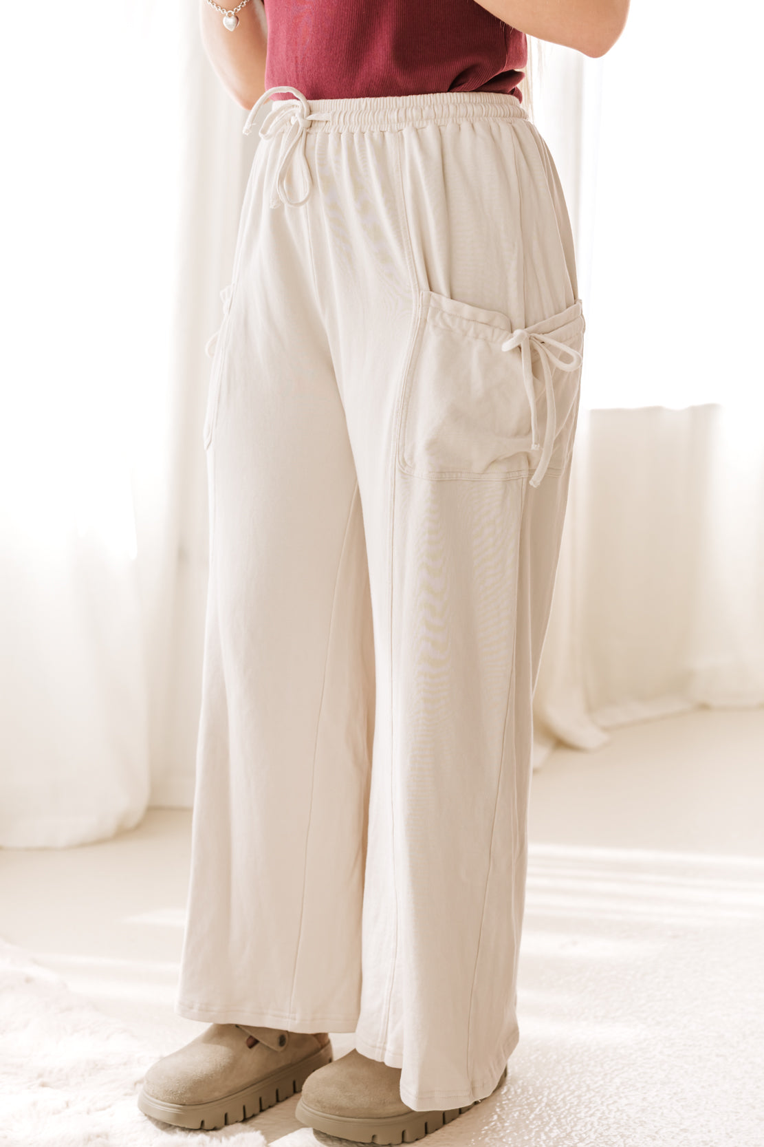 Alana Wide Leg Pant | Ecru