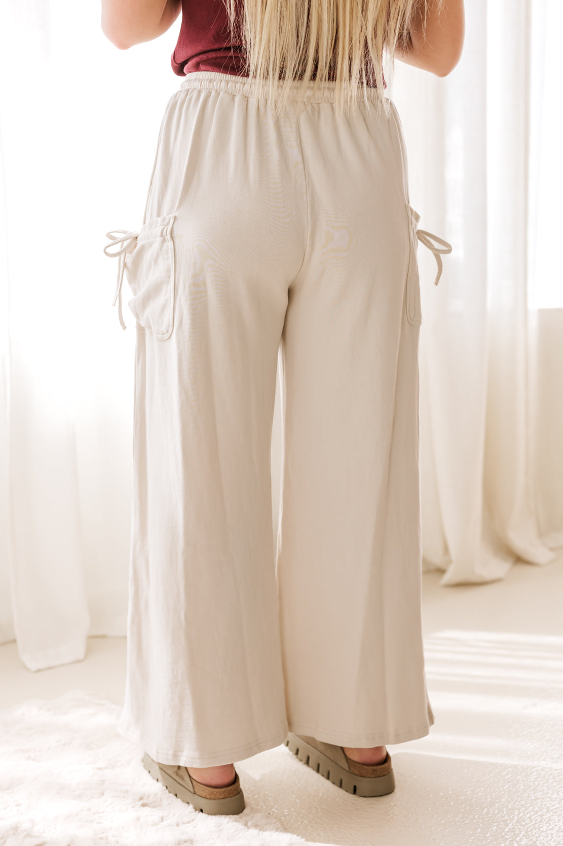 Alana Wide Leg Pant | Ecru