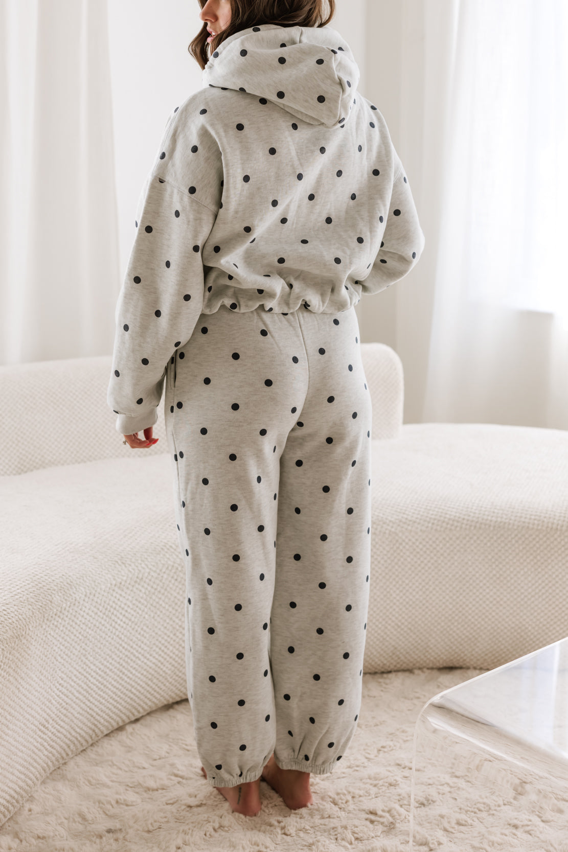 Saige Polka Dot Hoodie & Jogger Set | Heather/Navy