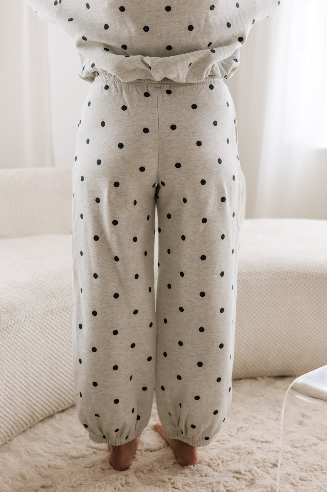 Saige Polka Dot Hoodie & Jogger Set | Heather/Navy