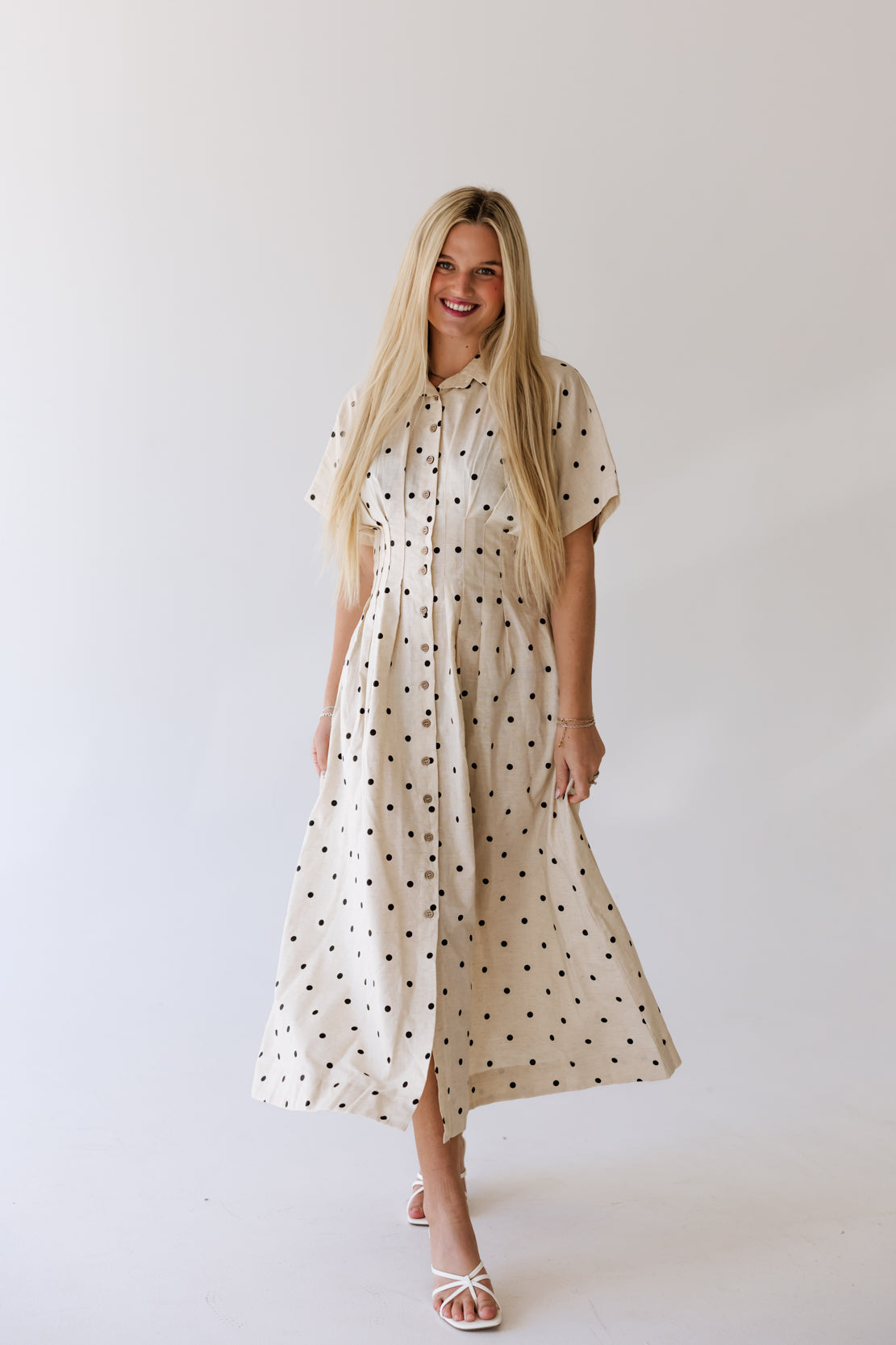 Brandy Polka Dot Maxi Dress | Oatmeal/Black