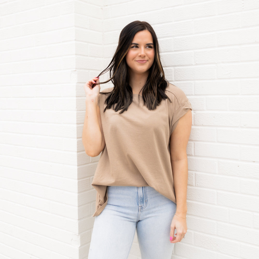 
                      
                        Elora Oversized Top | Mocha Brown
                      
                    