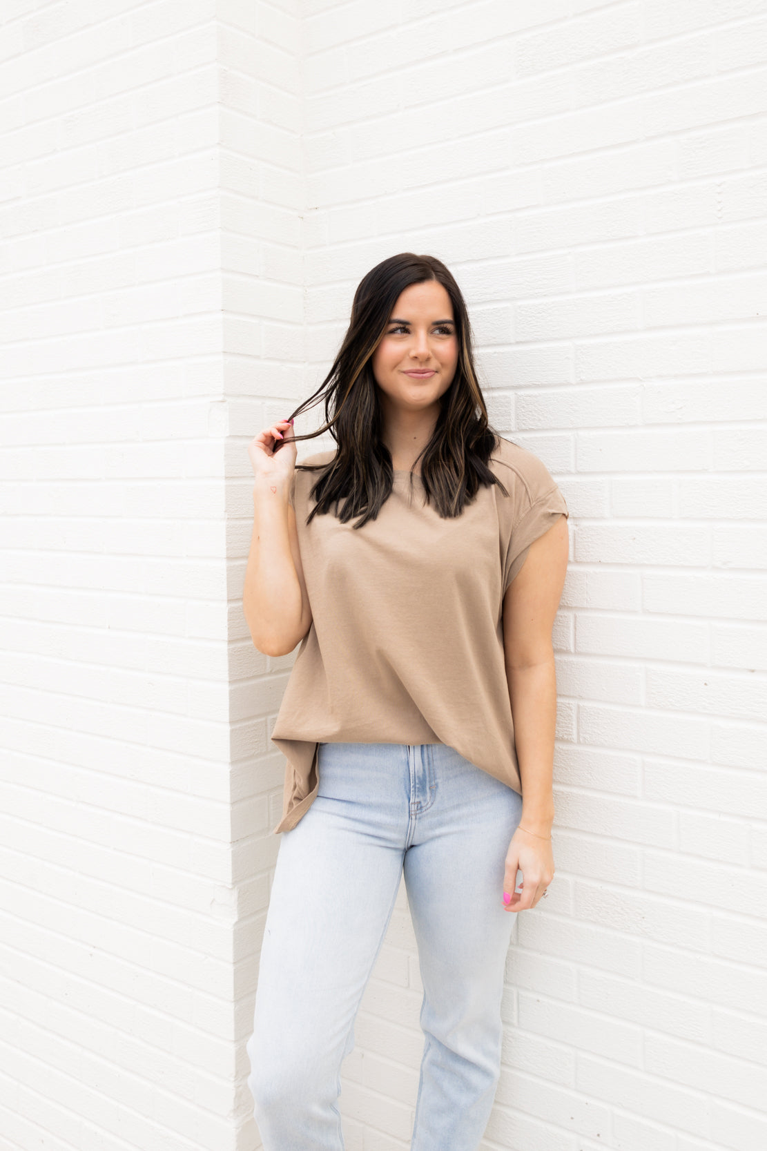 Elora Oversized Top | Mocha Brown