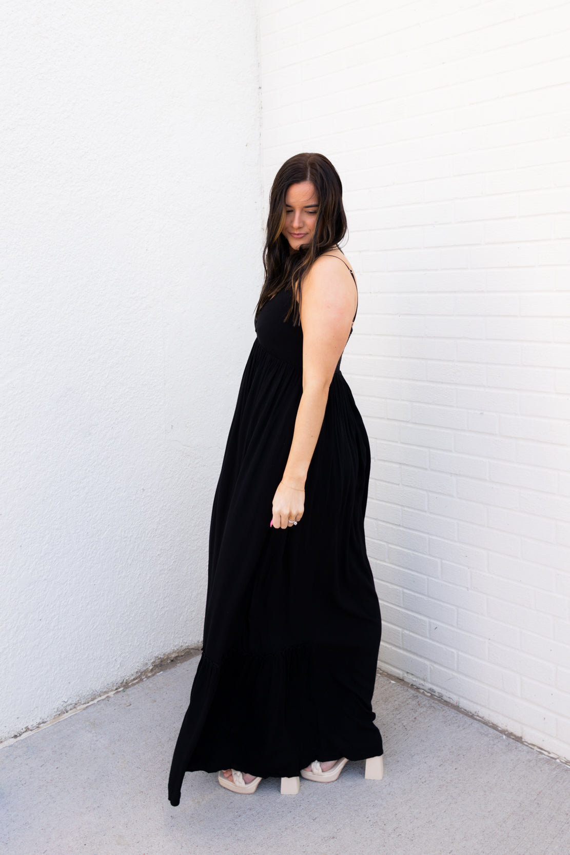 Missy Babydoll Maxi Dress | Black