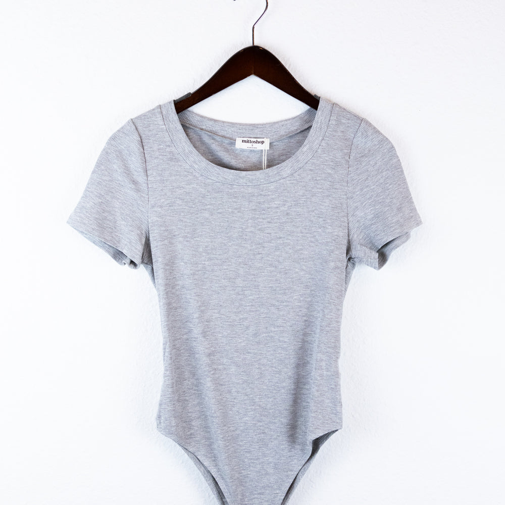 Giselle Round Neck Bodysuit | Heather Grey