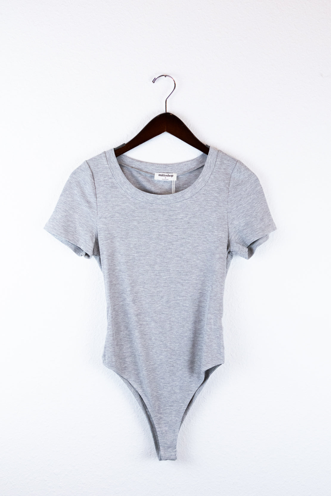 Giselle Round Neck Bodysuit | Heather Grey