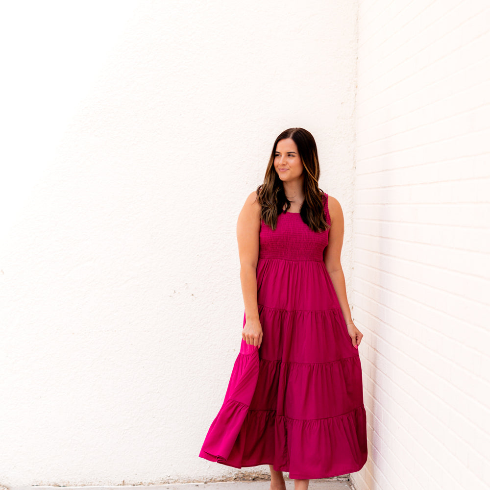 
                      
                        Isabel Tiered Maxi Dress | Magenta
                      
                    