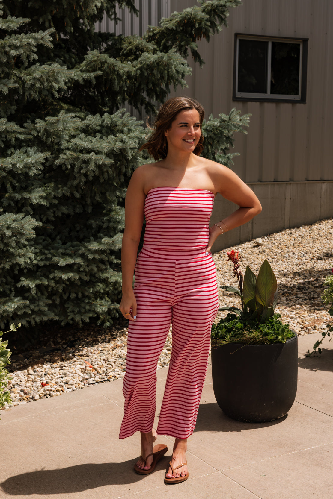 Charlie Tube Top & Pant Set | Pink/Cherry
