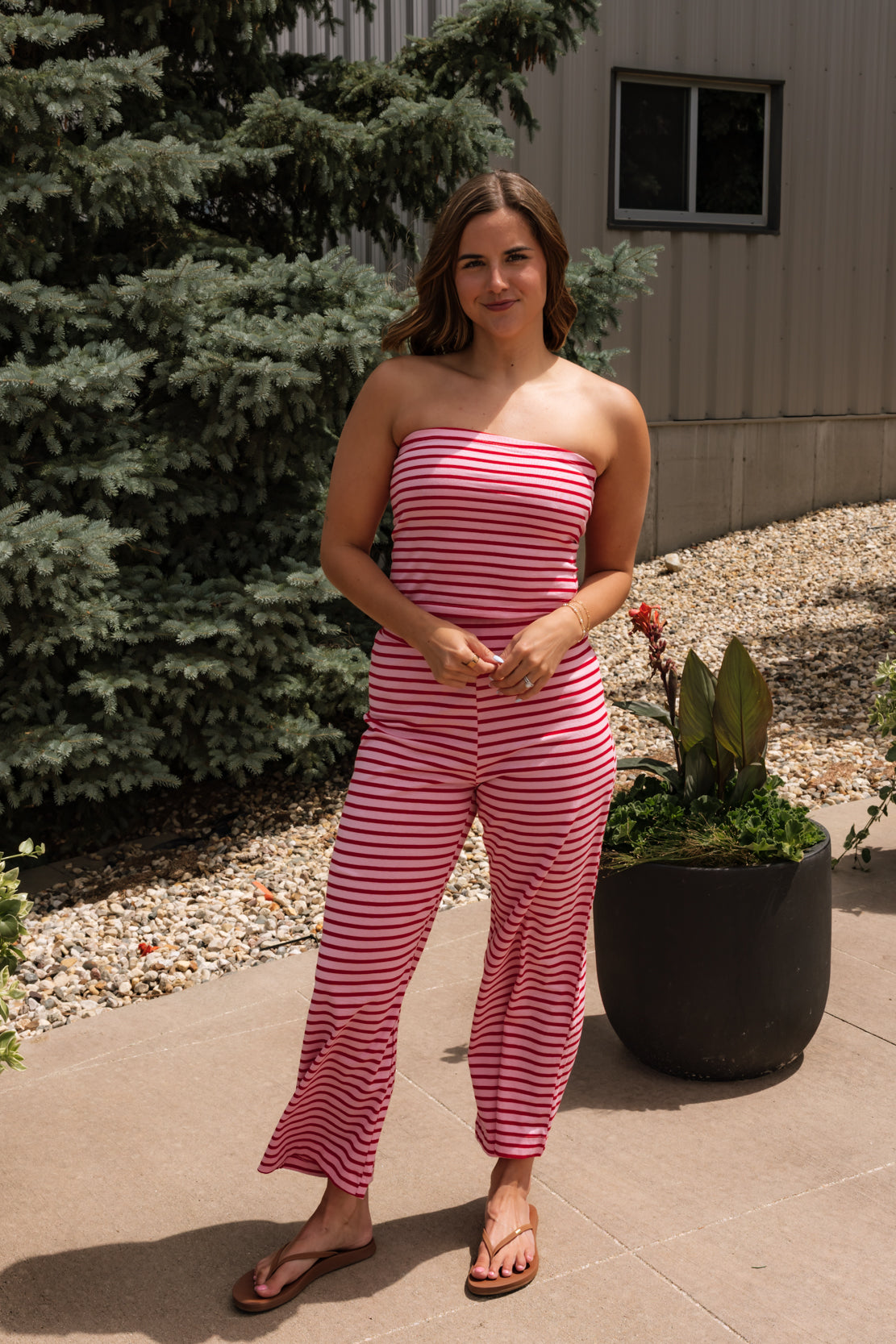 Charlie Tube Top & Pant Set | Pink/Cherry