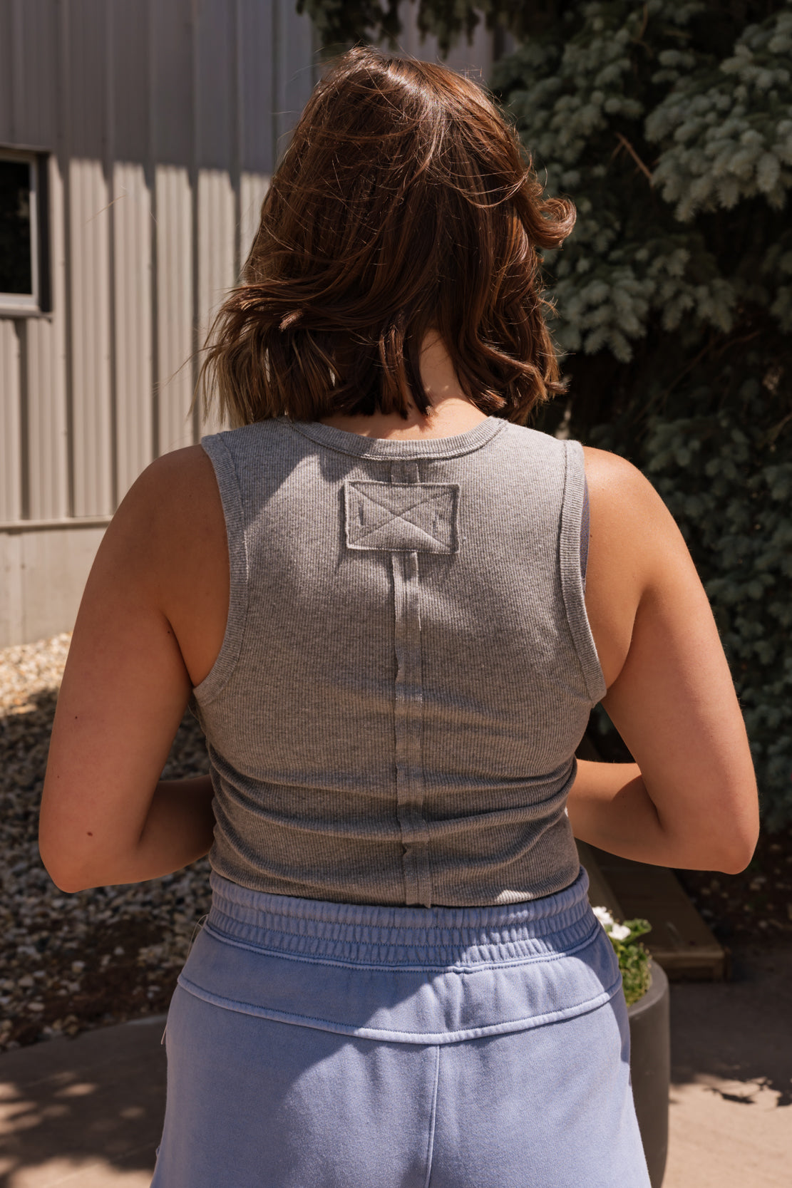 We The Free Neria V-Neck Tank Top | Heather Grey