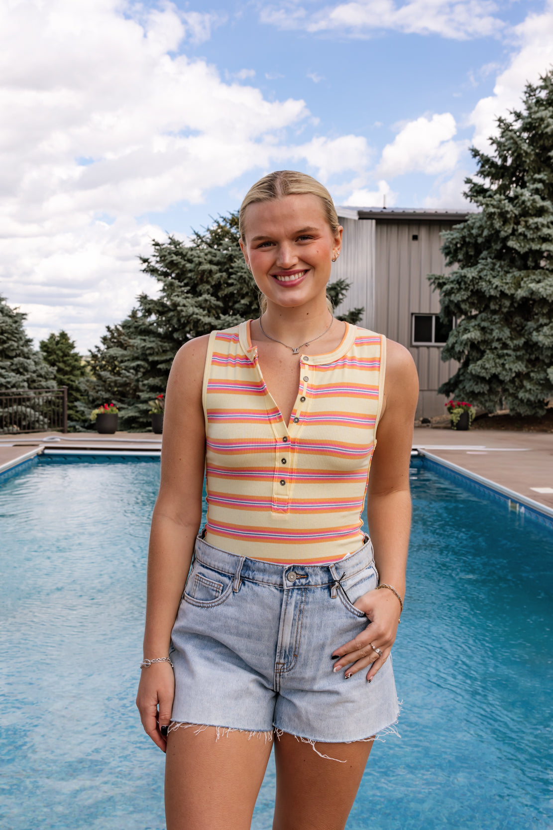 Jamie Henley Striped Tank Top | Butter Yellow Combo
