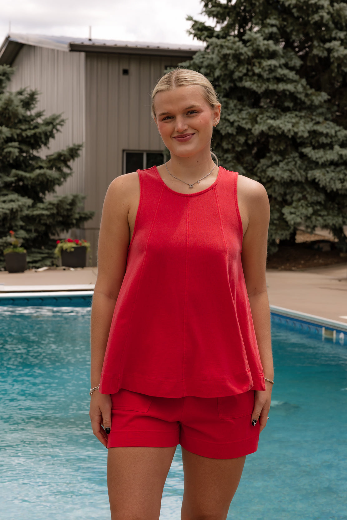Nessa Tank & Short Set | Red
