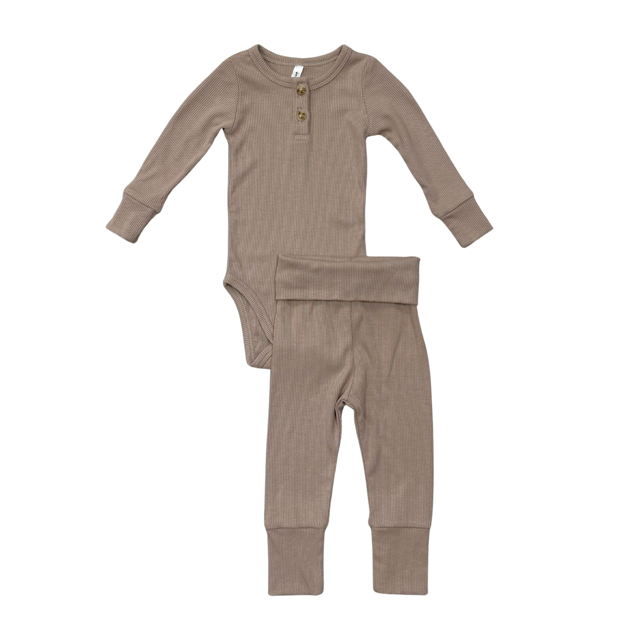Babysprouts Ribbed Henley Bodysuit Set | Portabella