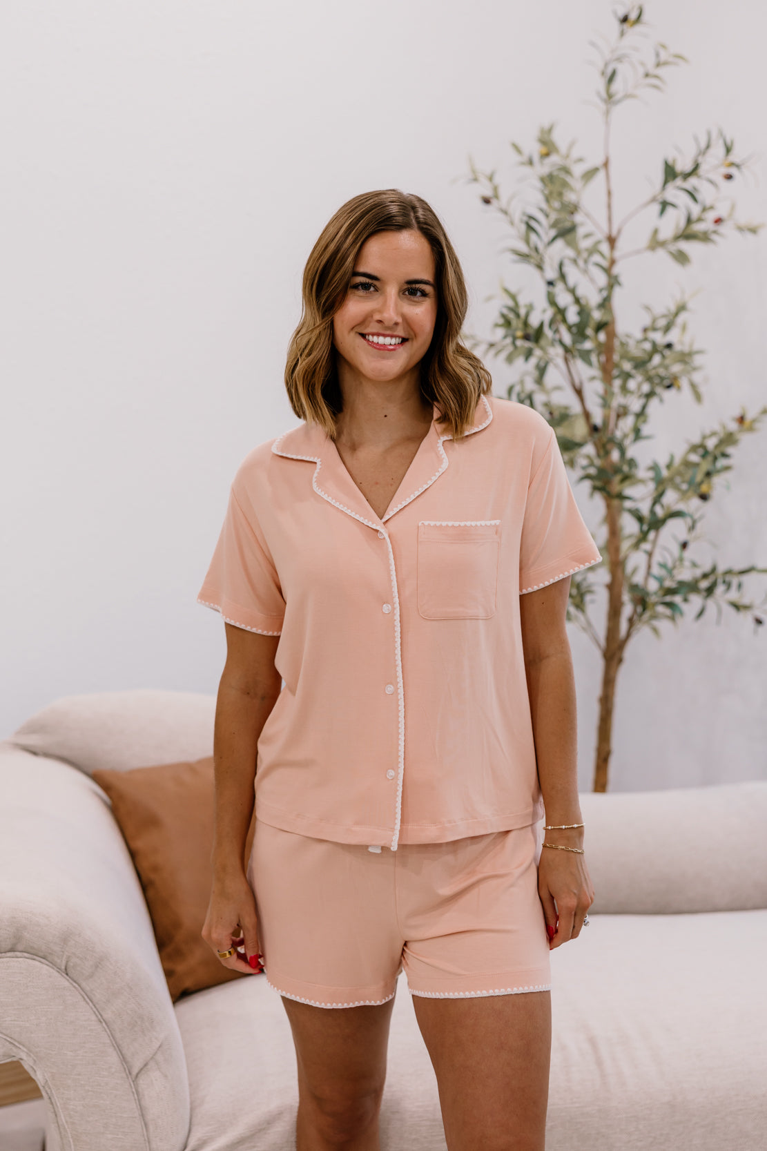Nella Pajama Set | Peach Rose