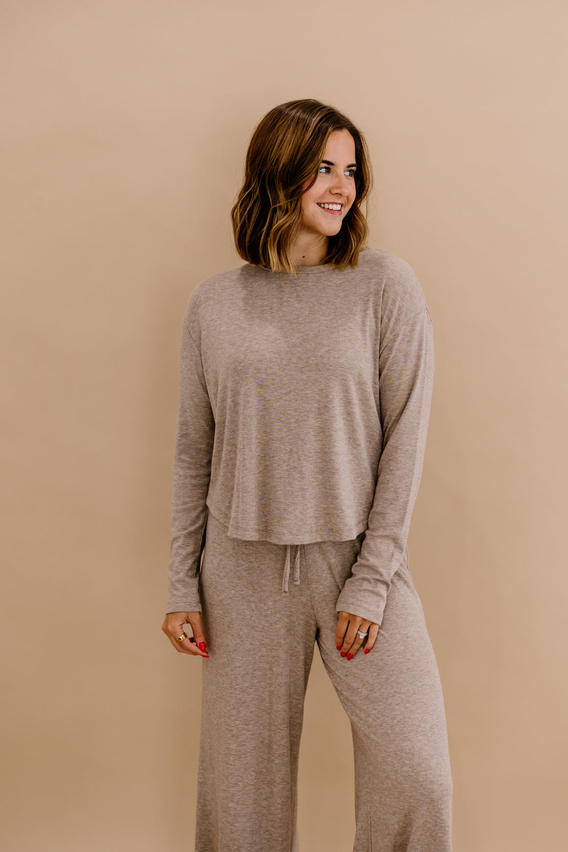 Covell Ribbed Pant Set | Mocha
