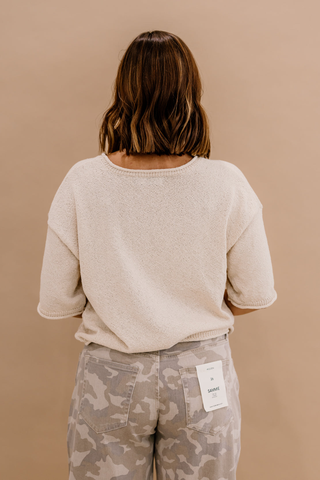 Kendra Boxy Short Sleeve Sweater | Oatmeal