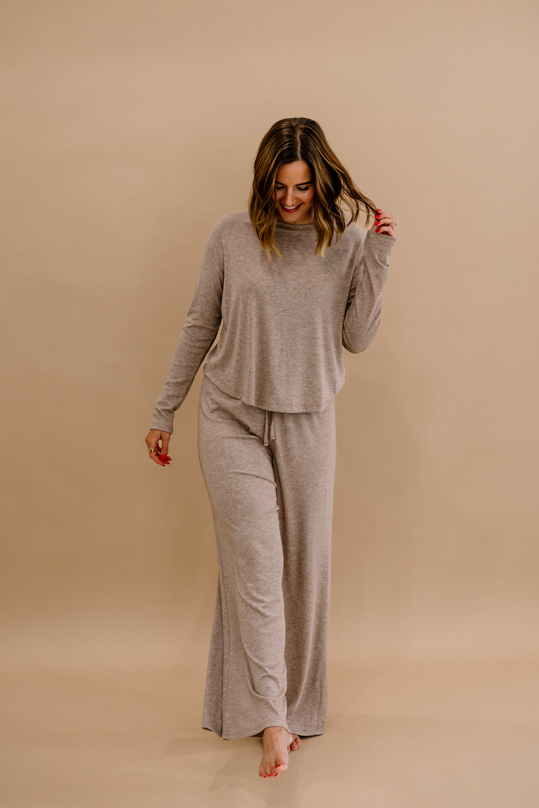 Covell Ribbed Pant Set | Mocha