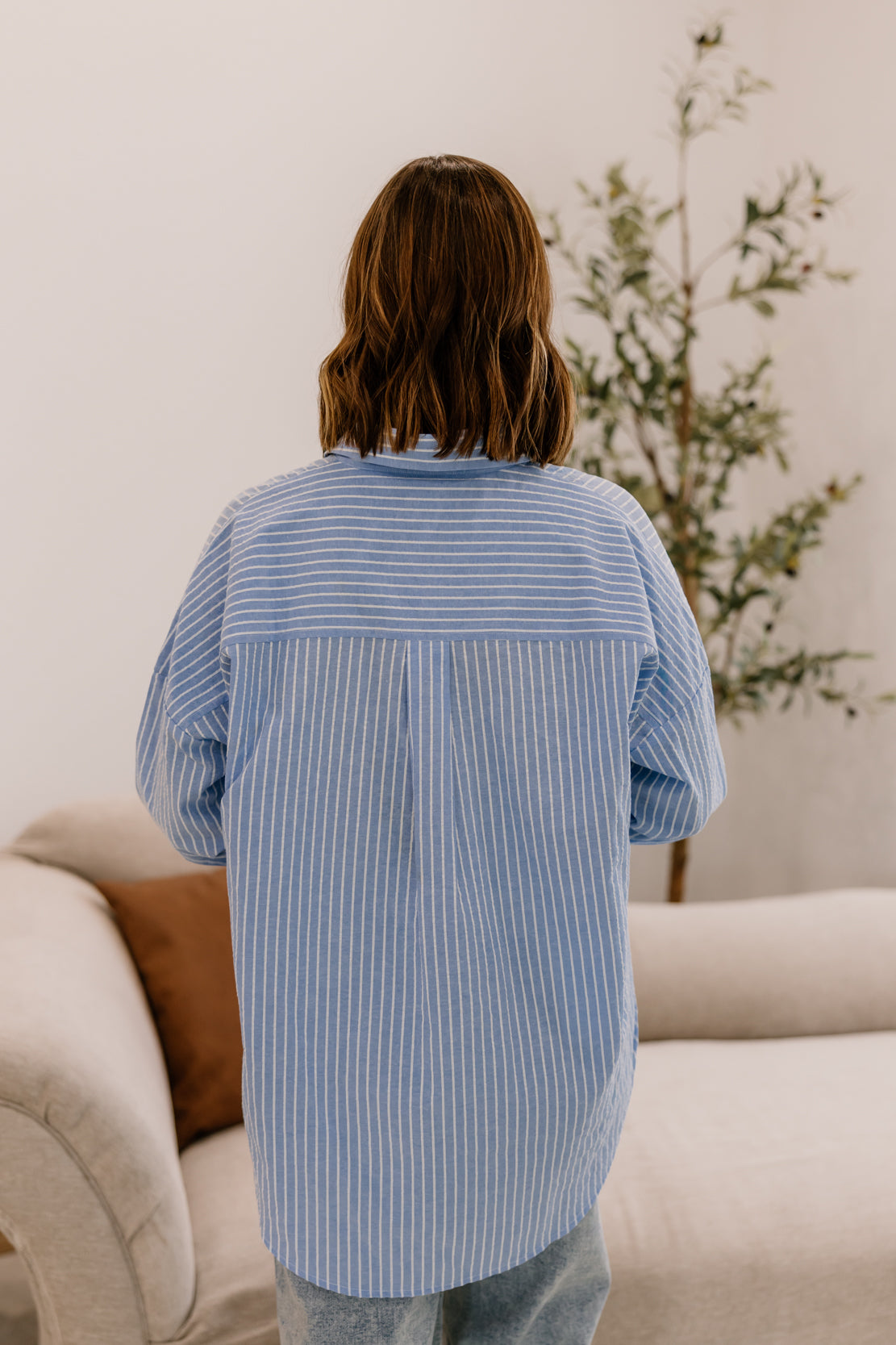 Hidden Cove Striped Shirt | Denim Blue