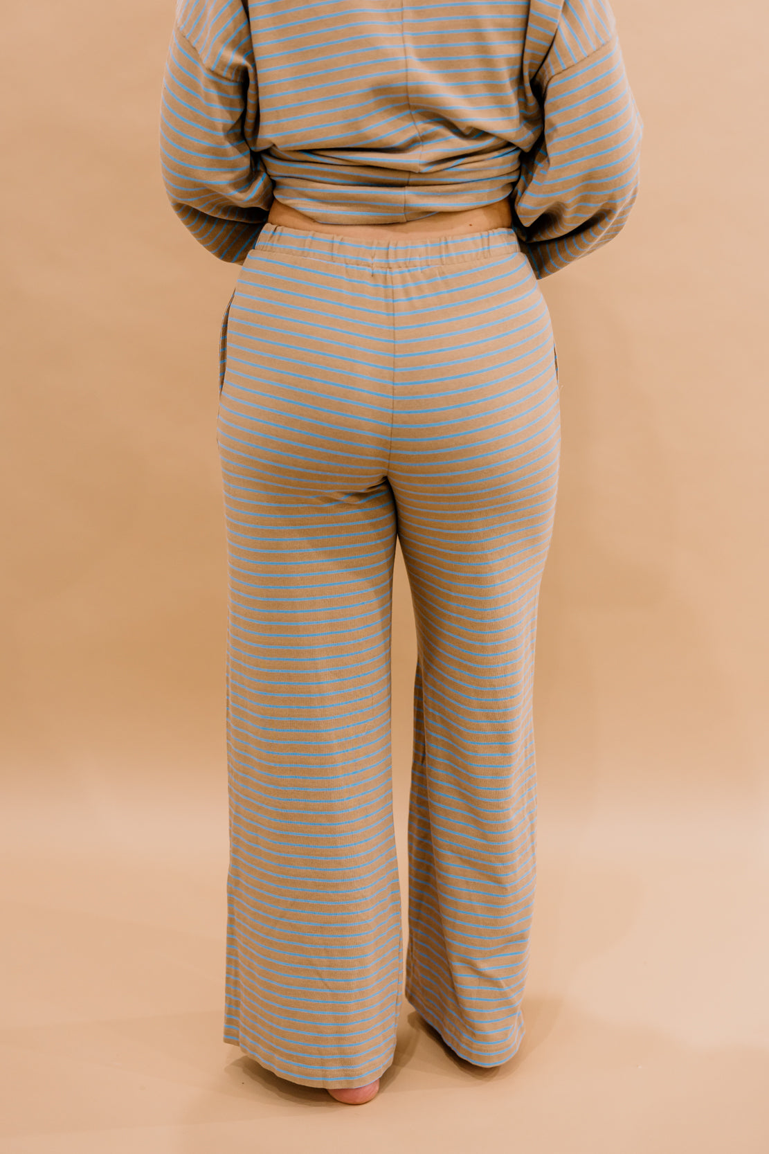Parker Striped Knit Pant | Taupe Sky