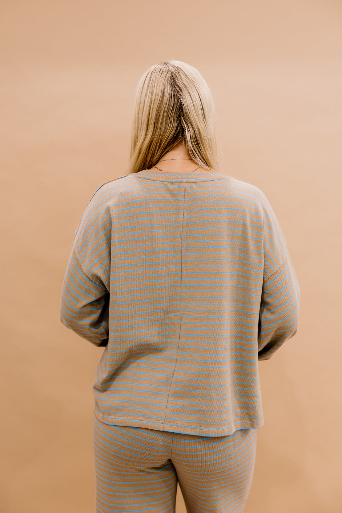Parker Striped Long Sleeve | Taupe Sky