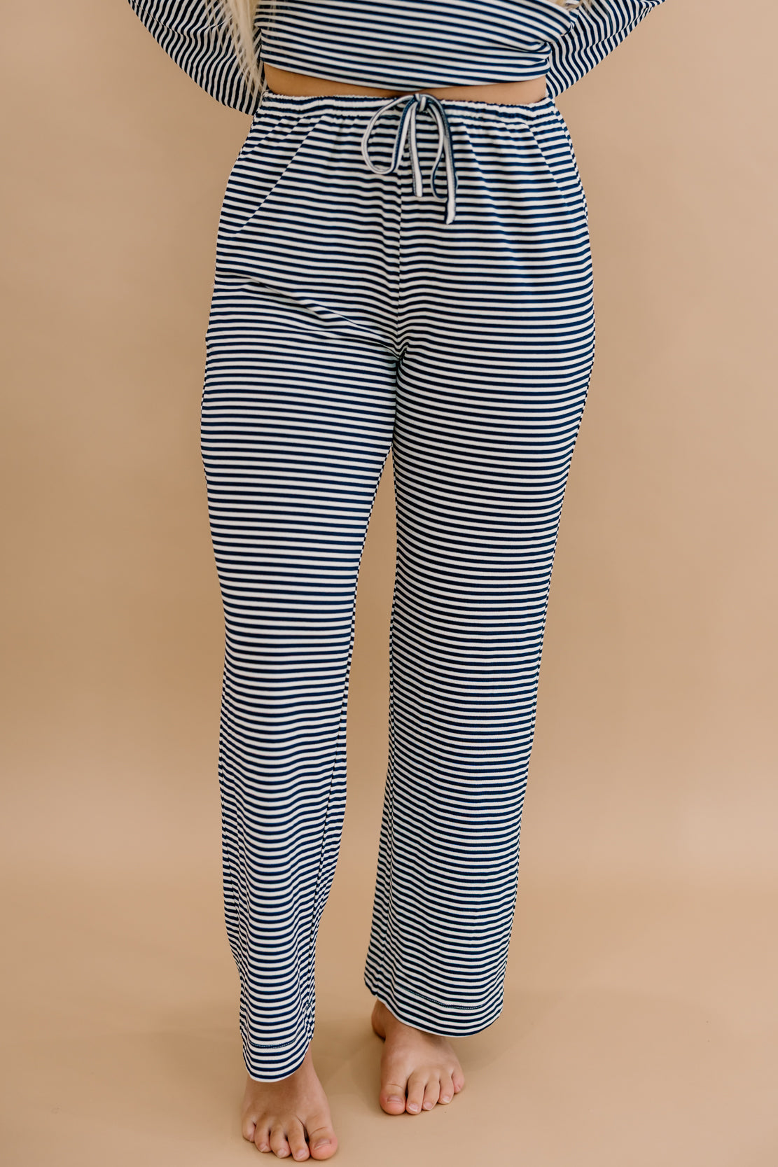 Kendall Striped Pant Set | Navy/Cream