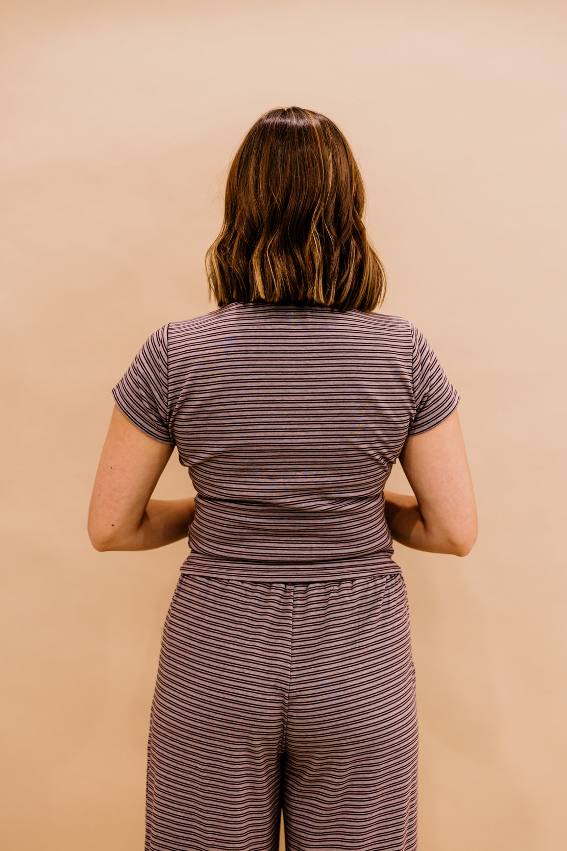 Frankie Striped Pant Set | Brown