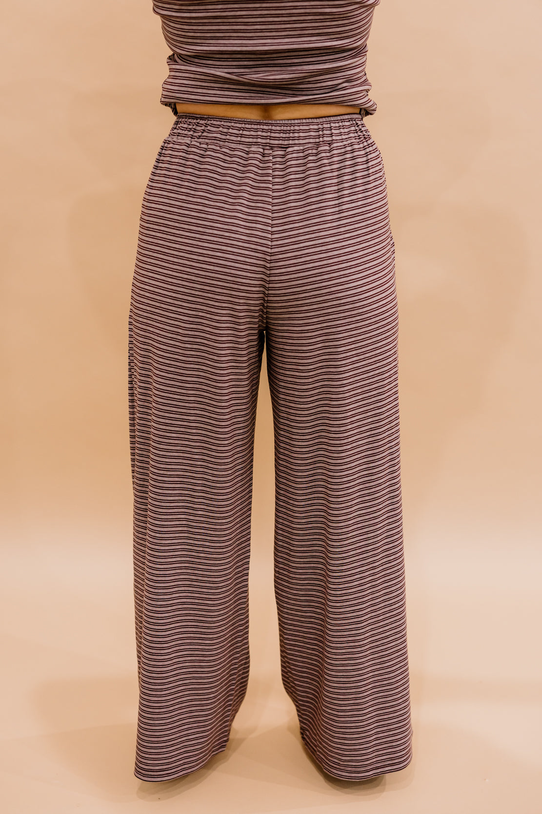 Frankie Striped Pant Set | Brown