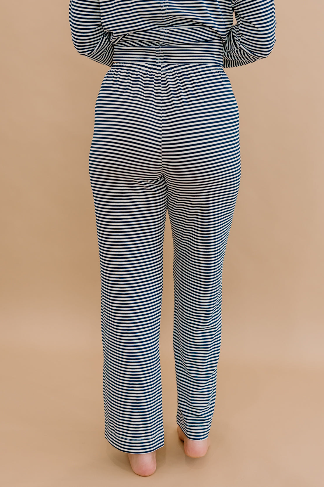 Kendall Striped Pant Set | Navy/Cream