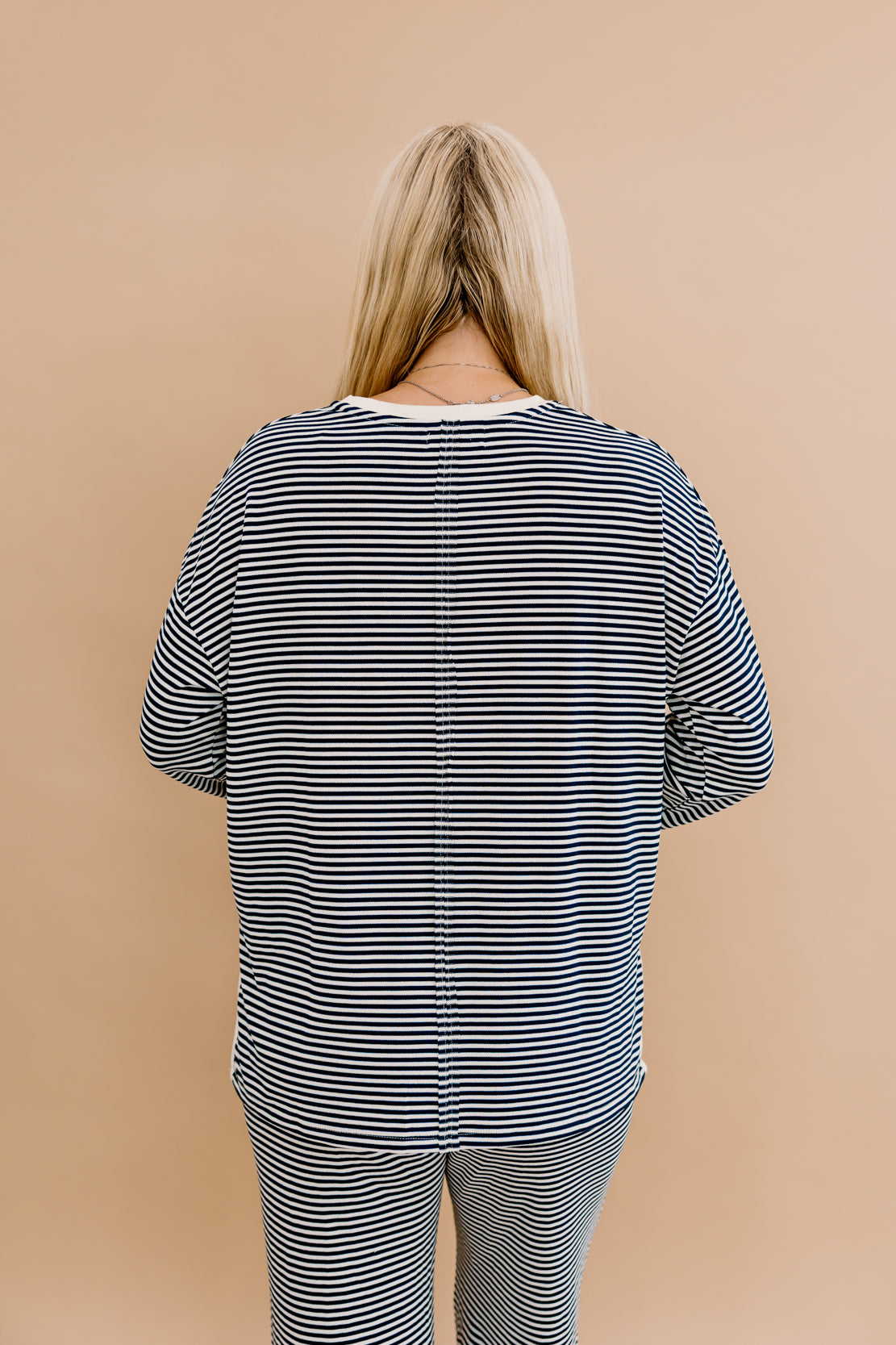 Kendall Striped Pant Set | Navy/Cream