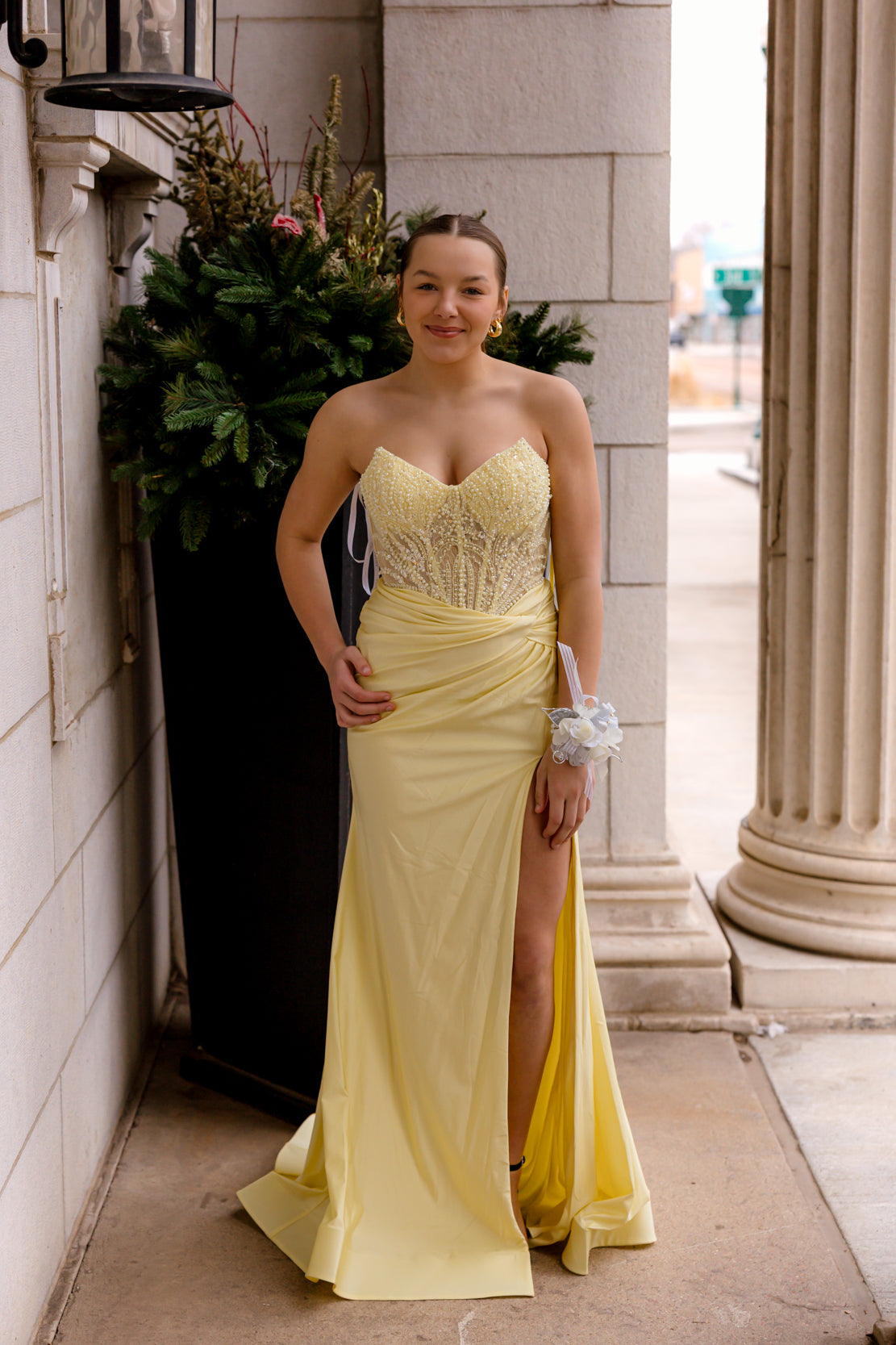 Prom Dress 89389 | Light Yellow