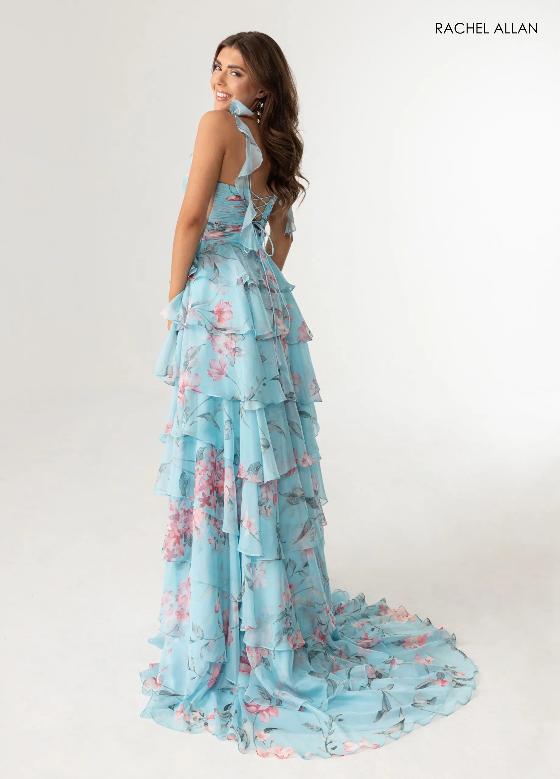 Prom Dress 70953 | Blue Pink Print The Vault Clothing Co. Prom Dress 70953 | Blue Pink Print The Vault Clothing Co.