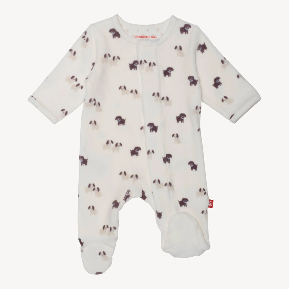 Magnetic Me Velour Footie | Puppy Love