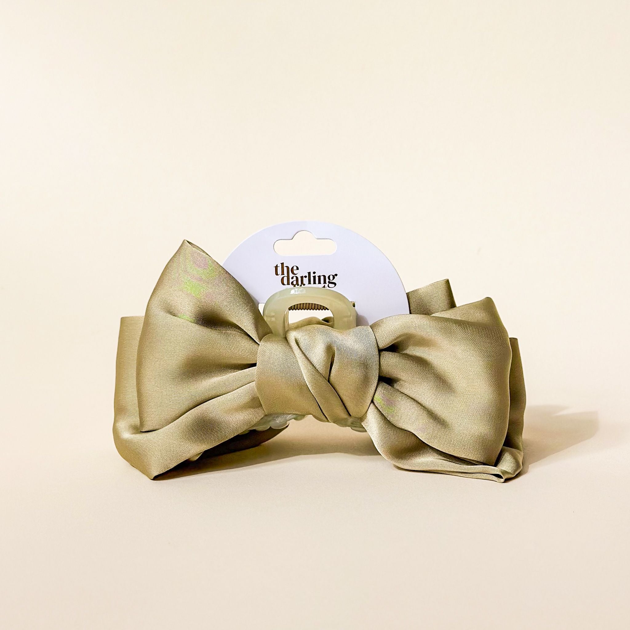 Satin Bow Claw Clip | Green