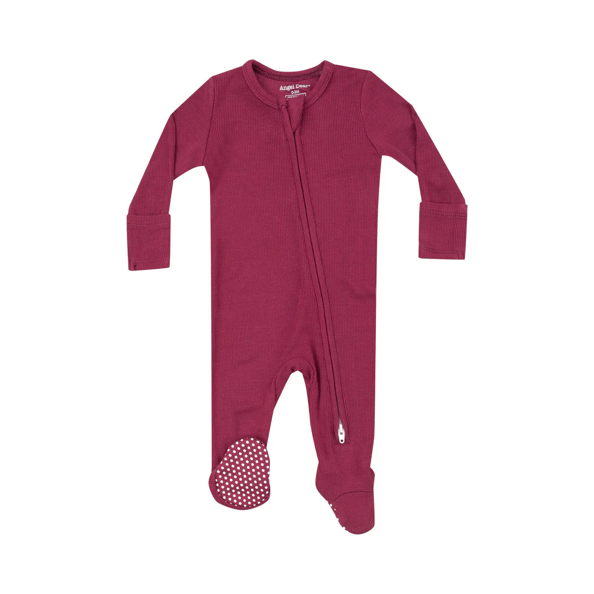 Angel Dear 2 Way Zipper Footie | Ribbed Rose Bud