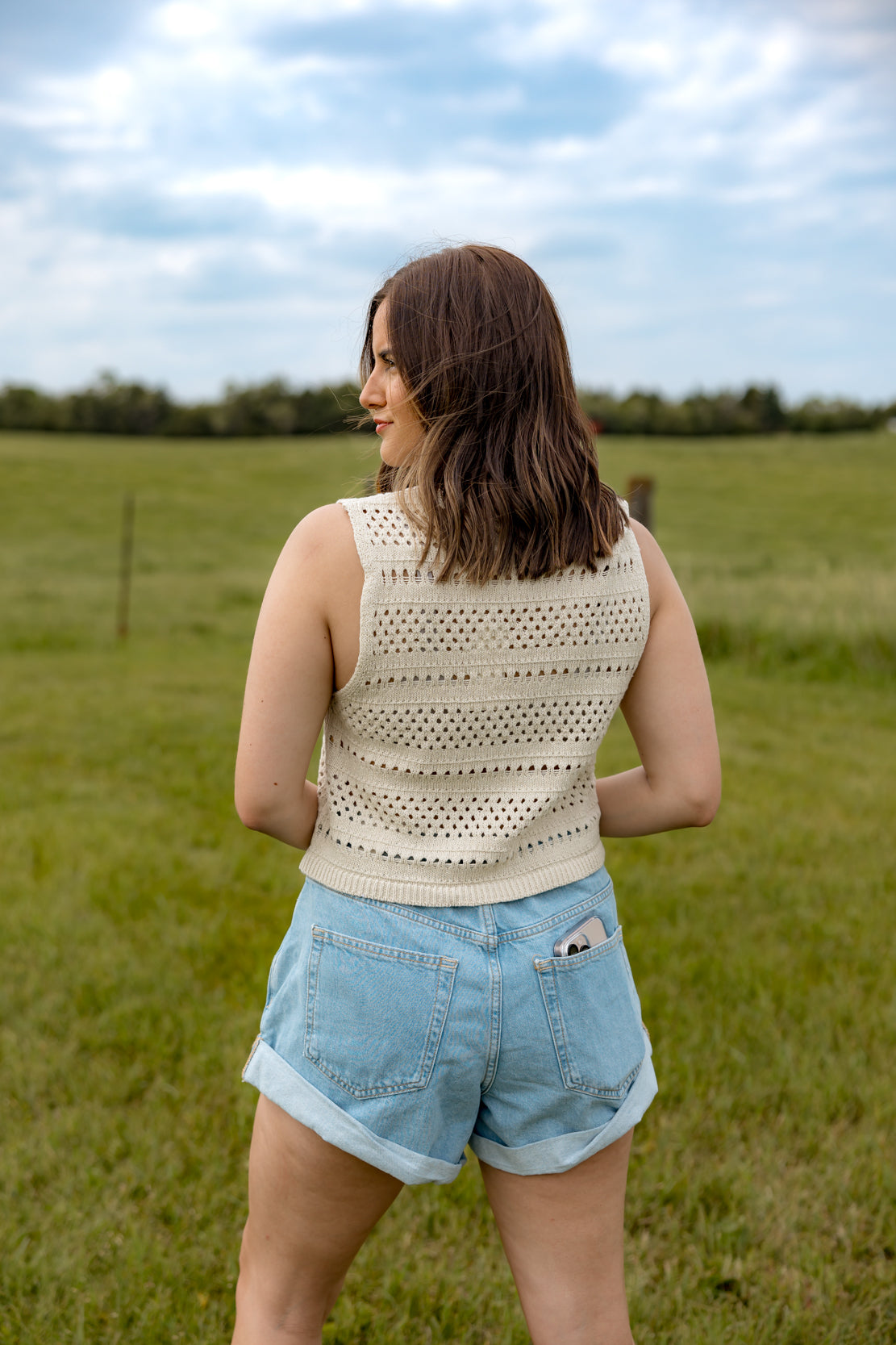 Dakota Crochet Sweater Top | Natural