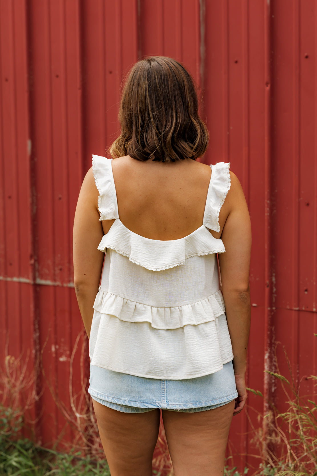 Candace Ruffled Top | Cream