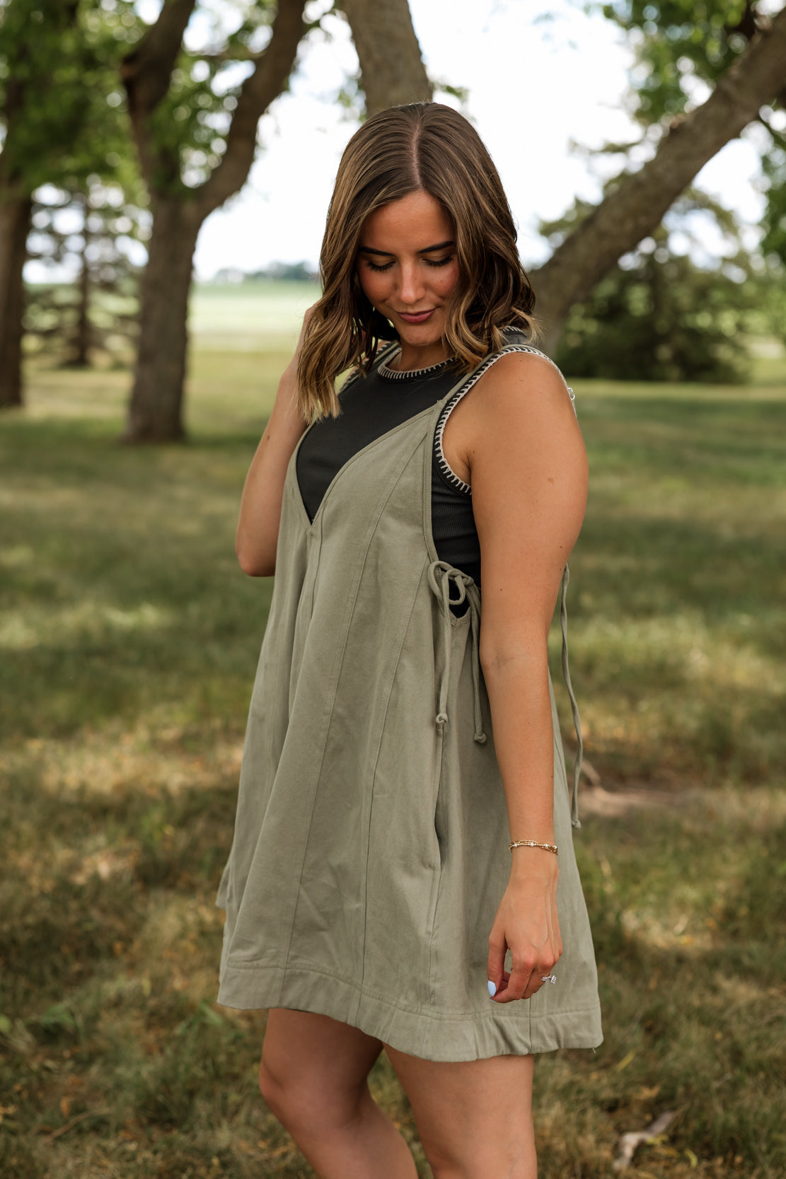 Malone Wide Leg Romper | Olive