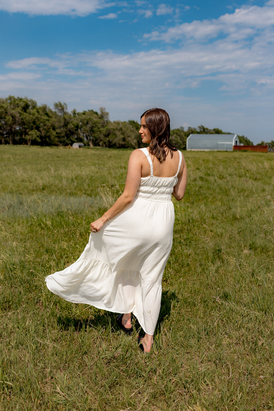 Deb Sleeveless Midi Dress | Cream