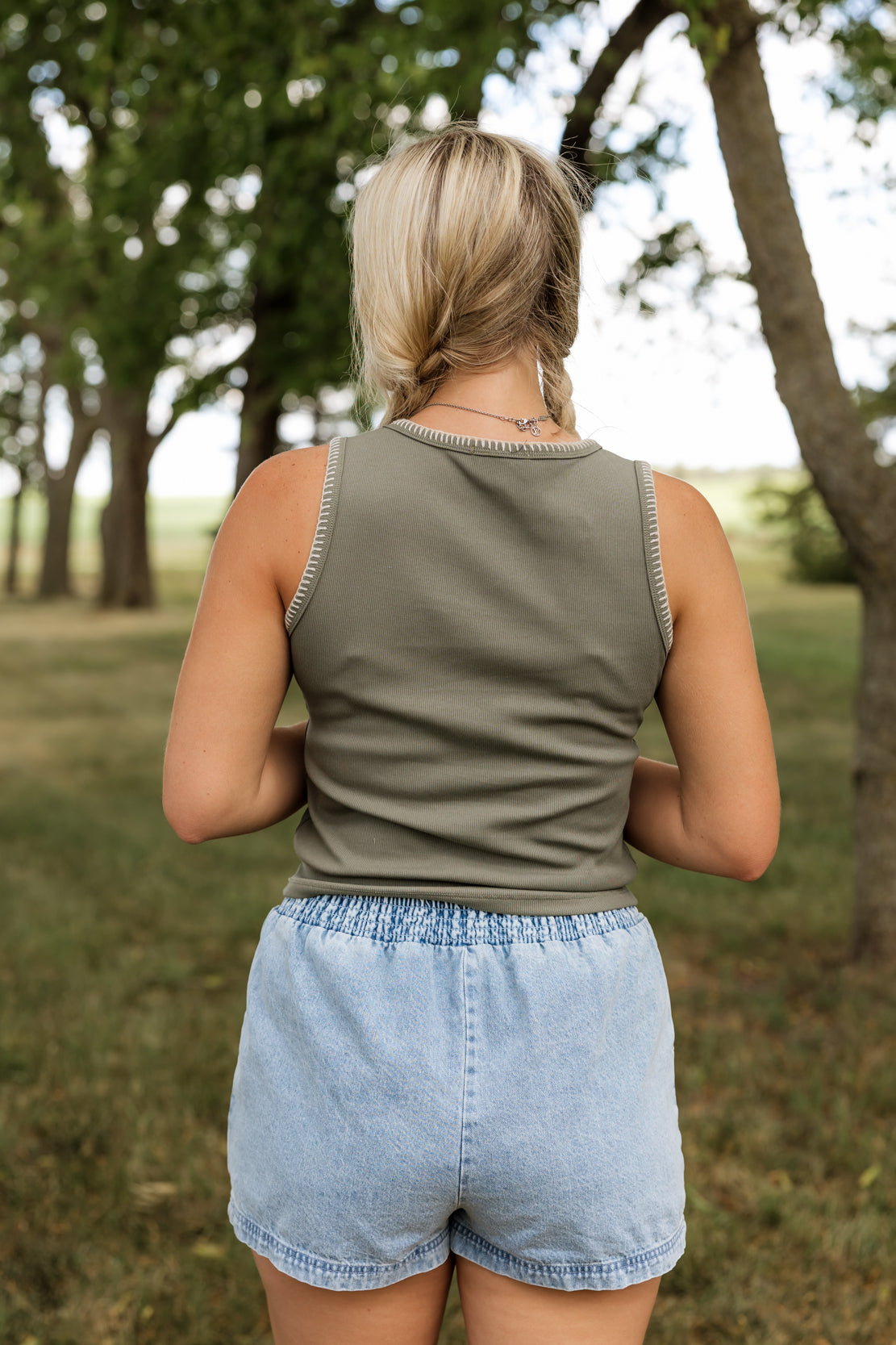 Stormi Ribbed Knit Tank | Olive