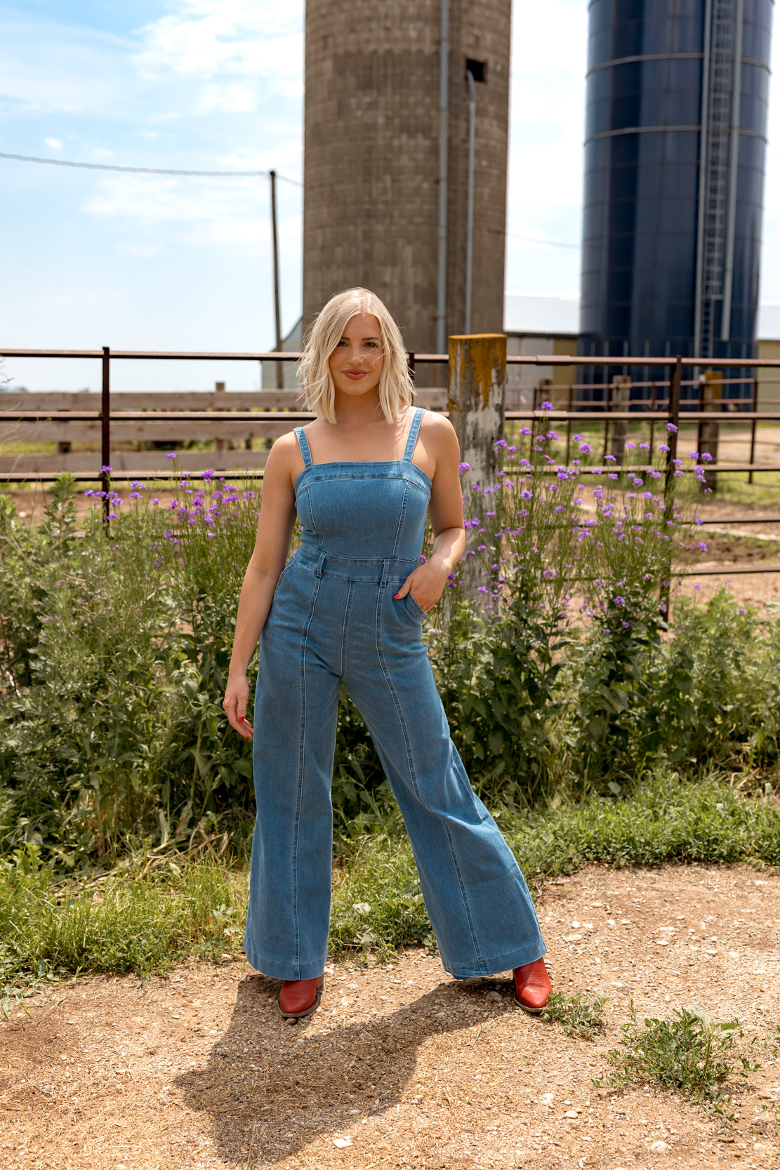 Brittany Washed Jumpsuit | Denim