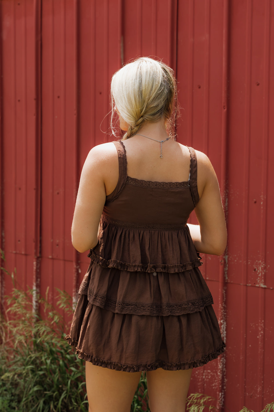 Jen Ruffled Mini Dress | Dark Brown