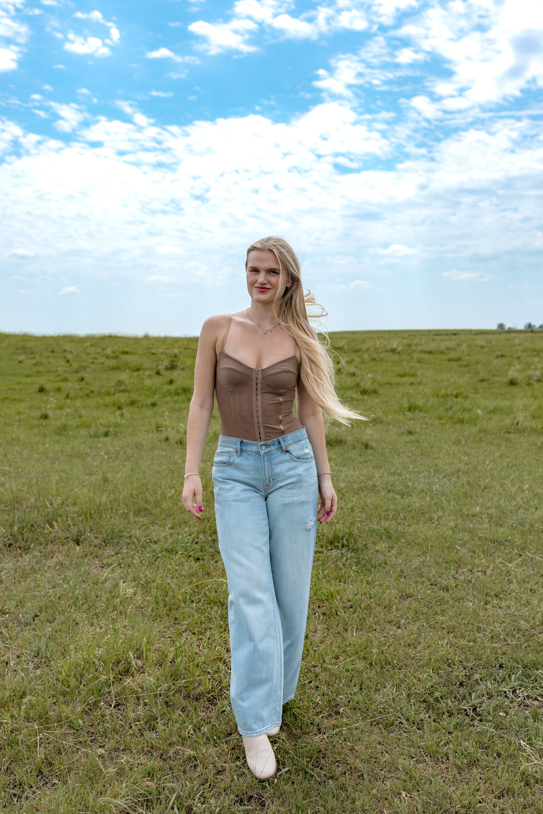 Night Rhythm Corset Bodysuit | Cocoa